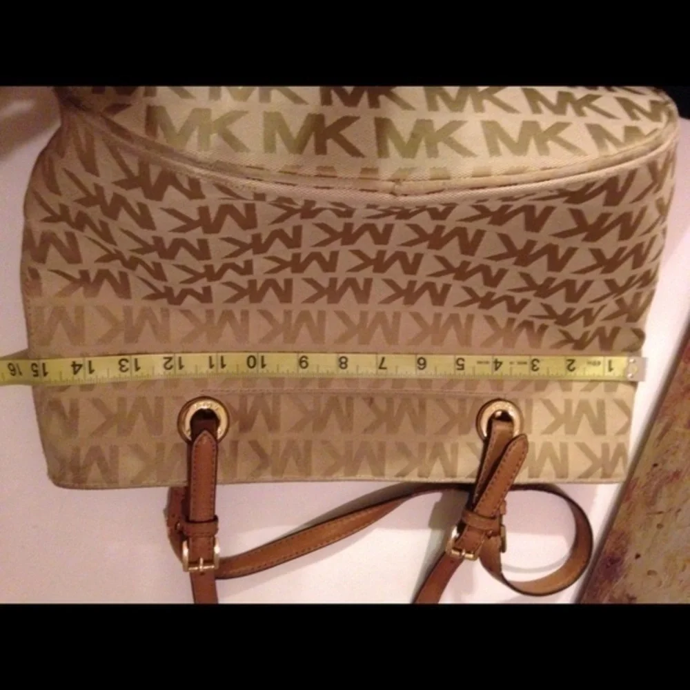 Gold Michael Kors monogram tote